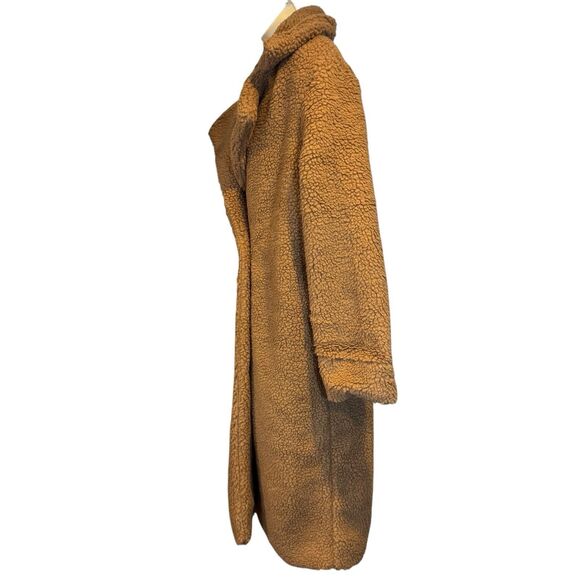 Parisian Teddy Coat Faux Shearling Mocha Longline US 10 (UK 14) NWT - Picture 4 of 12